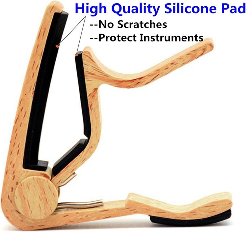 Wingo Guitar Capo for Acoustic and Electric Guitar with 5 Picks, Burlywood - Image 2